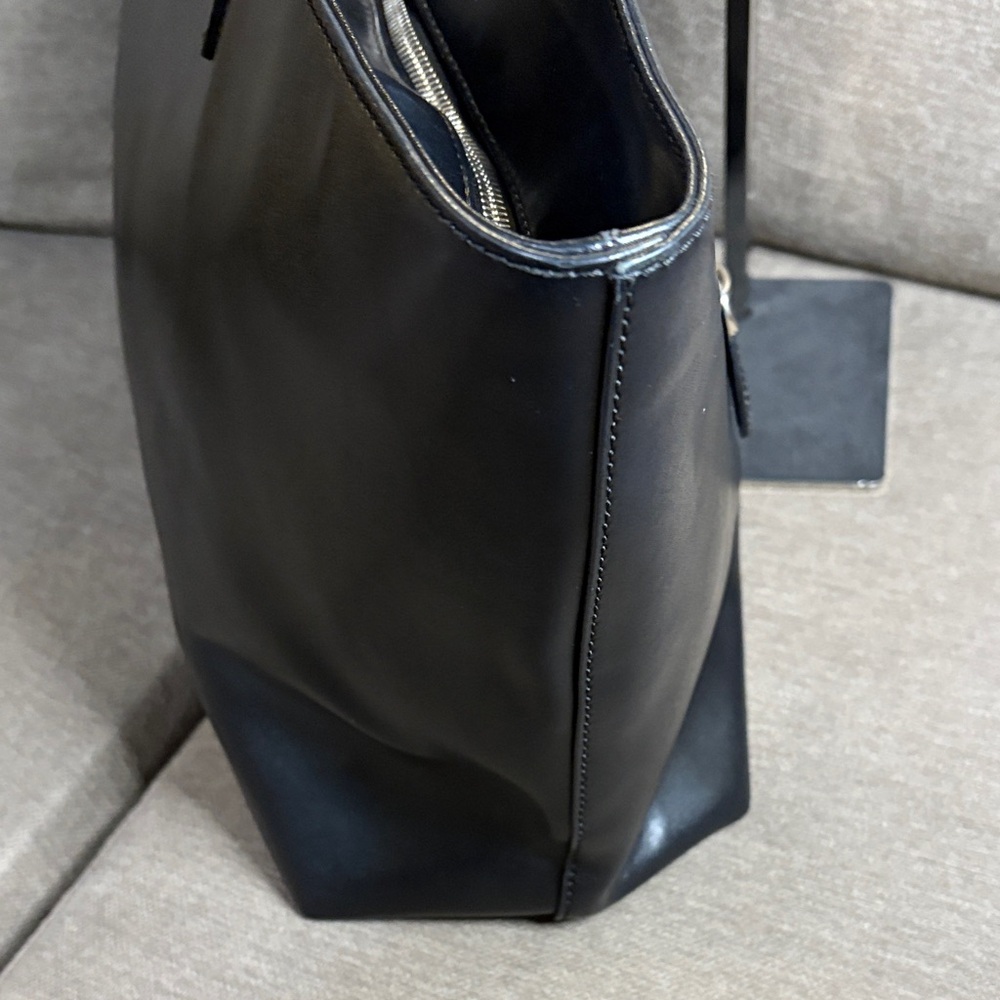FENDI Monster Medium Black Leather Tote Bag Eyes Zip Pocket Authentic - Picture 5 of 15